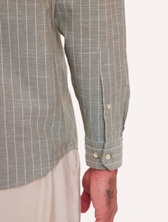 Camisa Aramis Masculina Regular Gola Padre Listras Verde