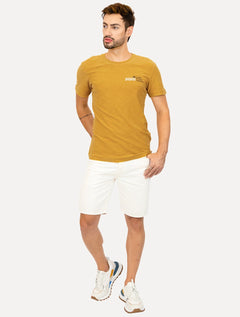 Camiseta Osklen Masculina Slim Rough UKI Calçadão Amarela