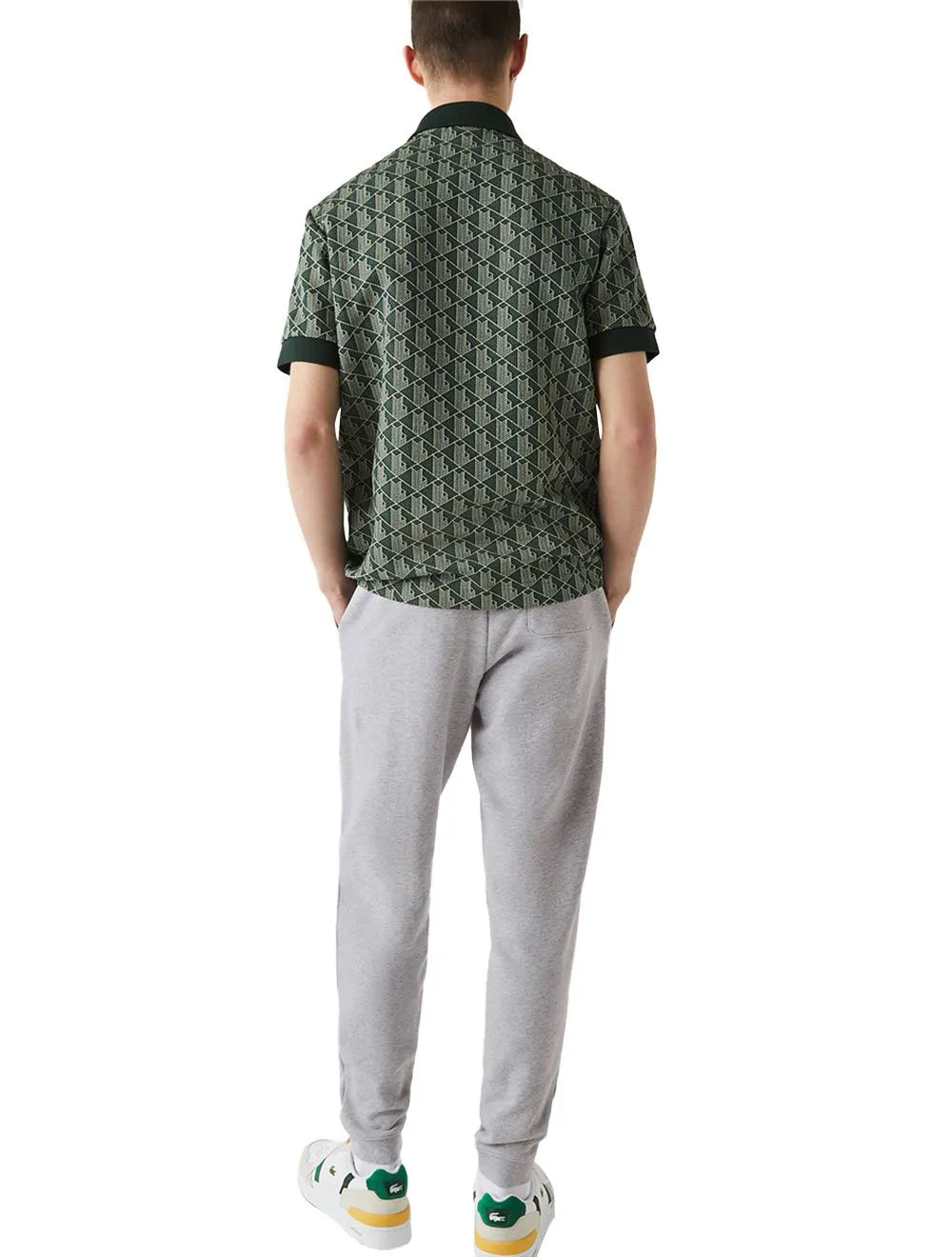 Calça Lacoste Moletom Masculina Croco Logo 1927 Cinza Mescla
