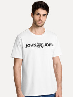 Camiseta John John Masculina JJ Basic Logo Rusty Branca