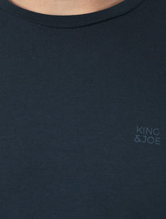 Camiseta K&J Masculina Manga Longa Premiun Suedine Egípcio Azul Marinho