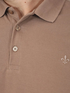 Polo Dudalina Piquet Essentials Cotton Basica Marrom Claro