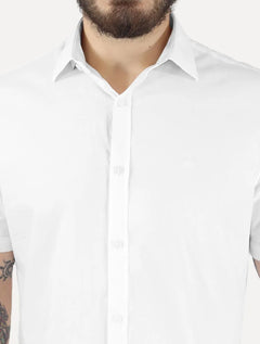 Camisa Calvin Klein Masculina Manga Curta Basica Cotton Branca