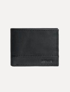 Carteira Levis Masculina Couro ID Bifold Texture Preta