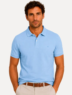 Polo Aramis Masculina Basic Piquet Mono Azul Pastel