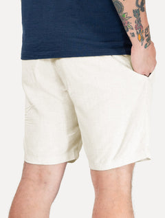 Bermuda Calvin Klein Masculina Linho Flamê Off-White