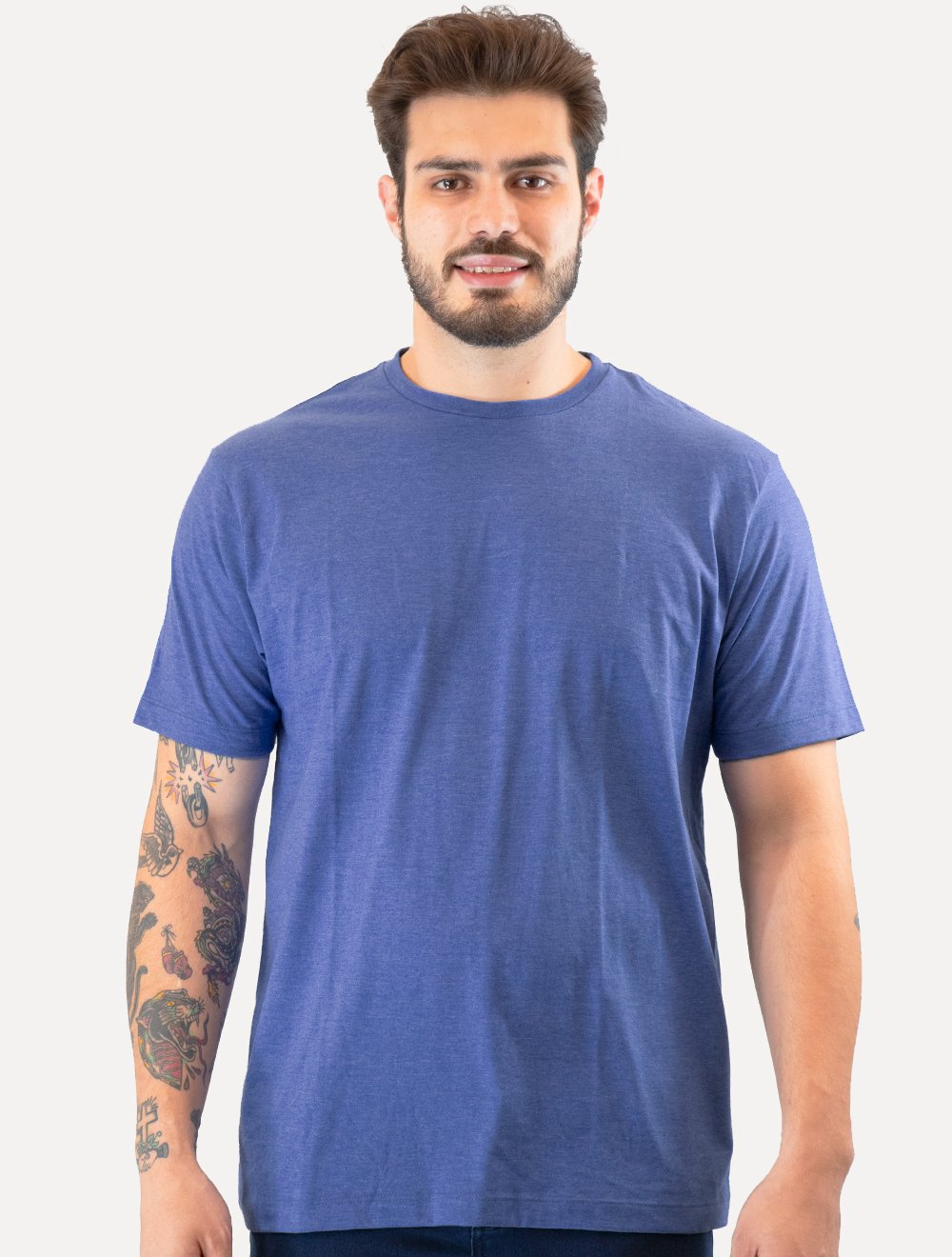 Camiseta Aramis Masculina Basic Lisa Mono Icon Azul Royal Mescla