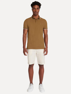 Polo Aramis Masculina Piquet Stripes Collar Tipped Verde Militar