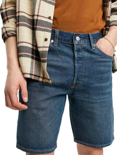 Bermuda Levis Jeans Masculina 412 Slim Shorts Stretch Azul
