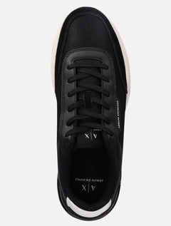Tênis Armani Exchange Masculino Sneakers Low Pipe Off-White Preto