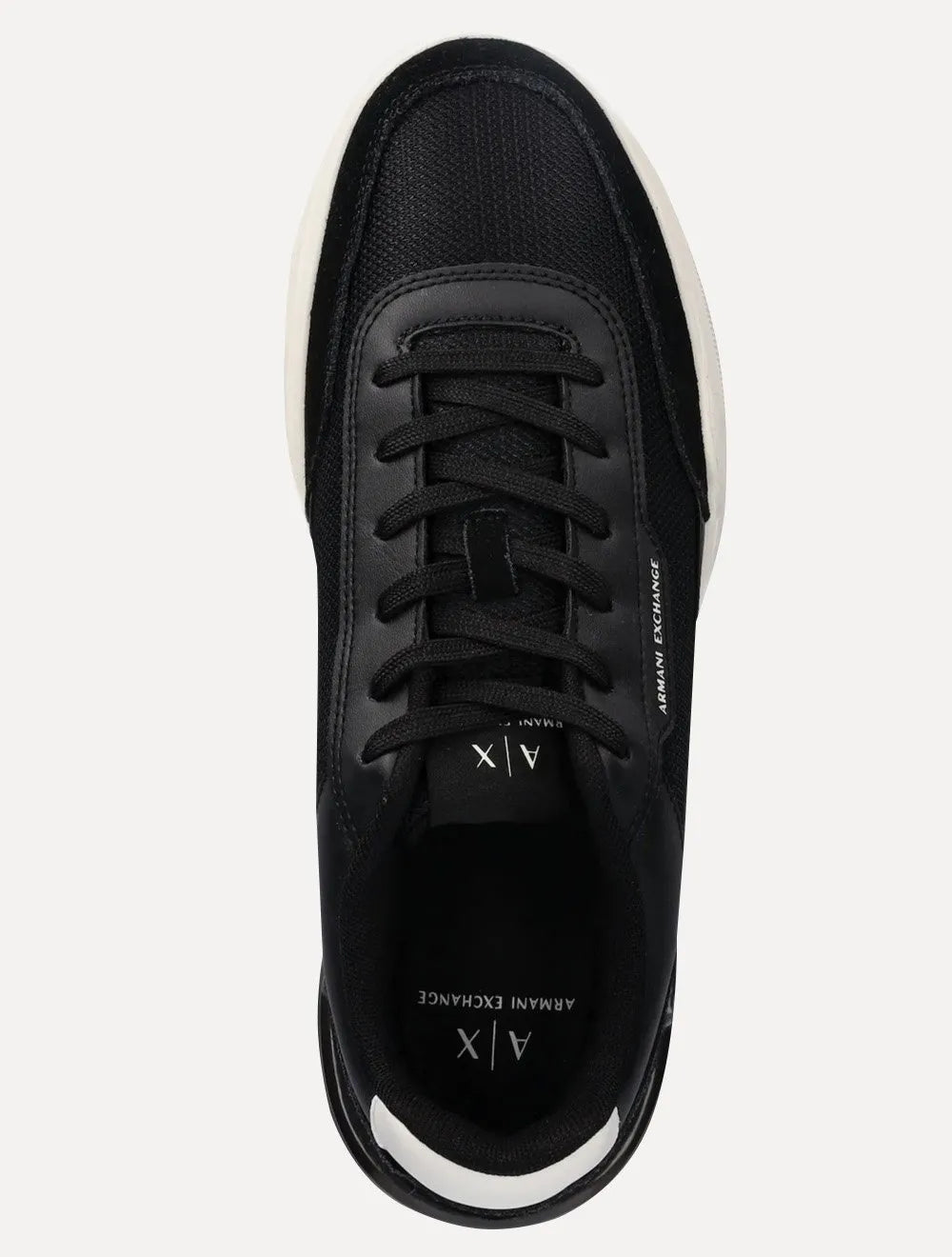 Tênis Armani Exchange Masculino Sneakers Low Pipe Off-White Preto