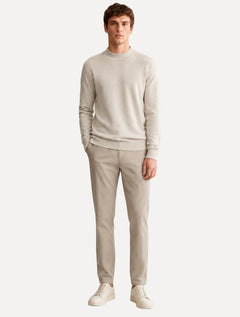 Suéter Dixen Masculino Tricot Basic Crewneck Cáqui Claro