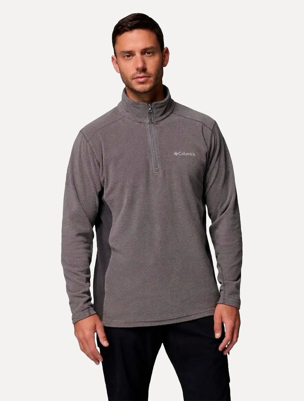 Blusa Columbia Masculina Klamath Range II Grey Half Zip Cinza
