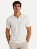 Polo Dixen Masculina Tricot Manga Curta Branca