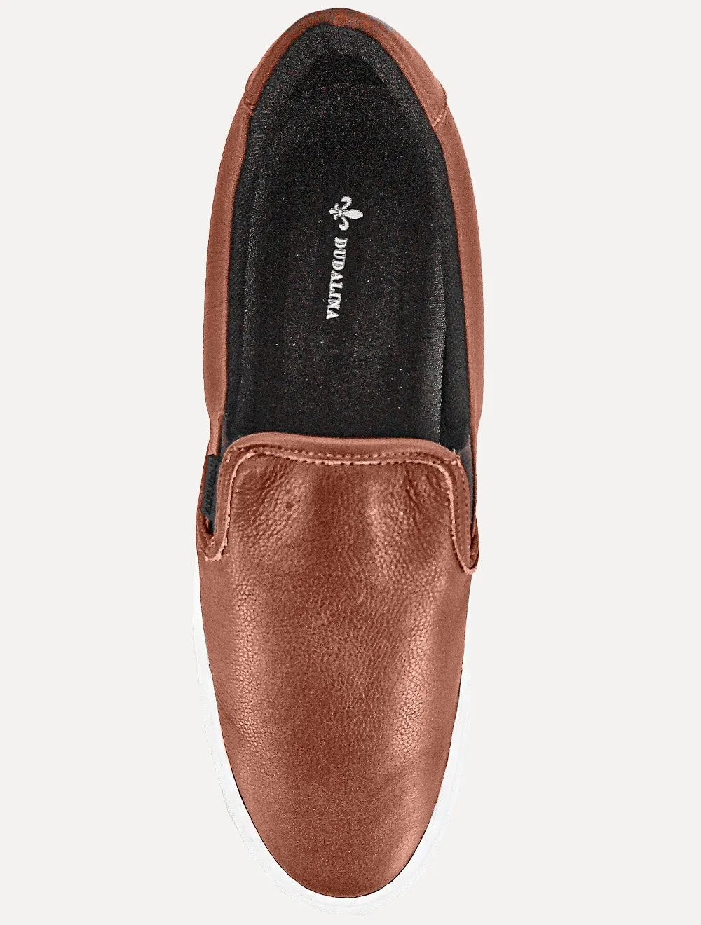 Tênis Dudalina Masculino Zara Slip On Couro Mistral Logo Marrom