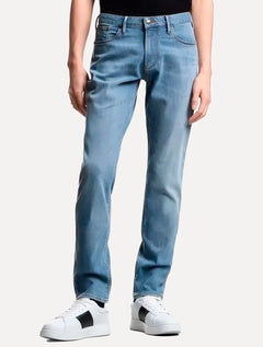 Calça Jeans Empório Armani Masculina J06 Slim Fit  Cintura Regular Azul Claro
