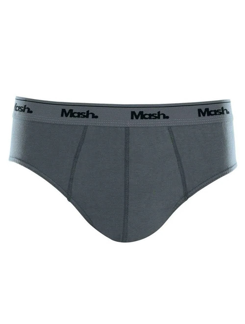 Cueca Mash Slip Cotton Basic Branca/ Preta/ Grafite Pack 3UN