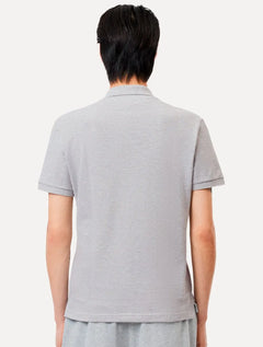 Polo Lacoste Masculina Slim Fit Petit Piquet Cinza Mescla