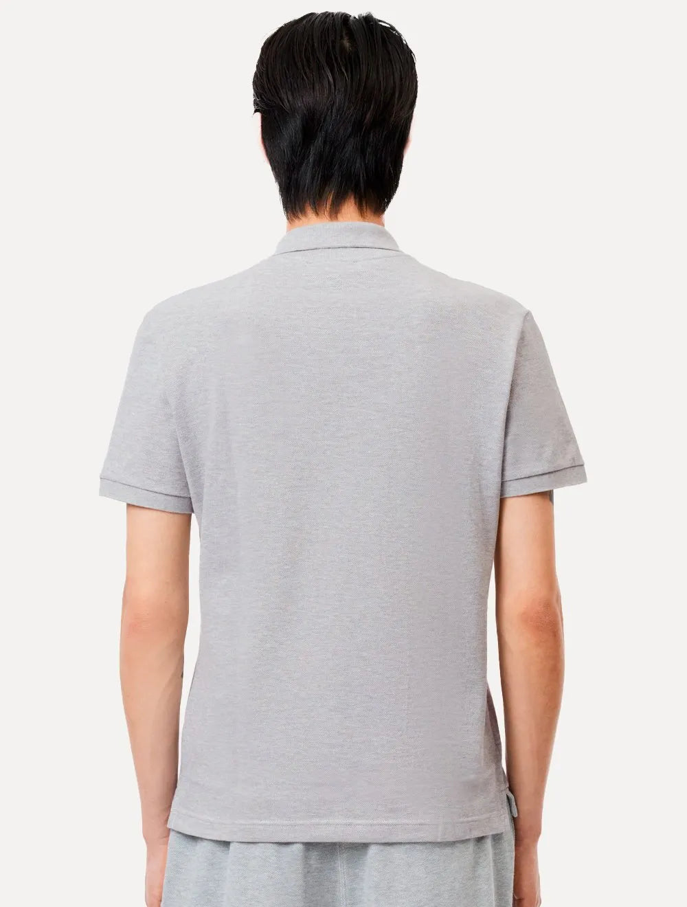 Polo Lacoste Masculina Slim Fit Petit Piquet Cinza Mescla