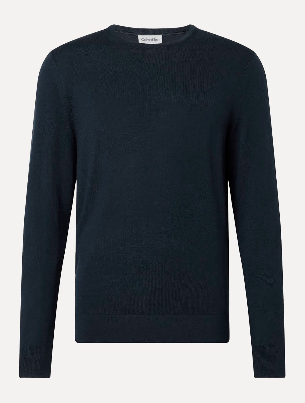 Suéter Calvin Klein Jeans Masculino Tricot Gola Careca Liso Azul Marinho