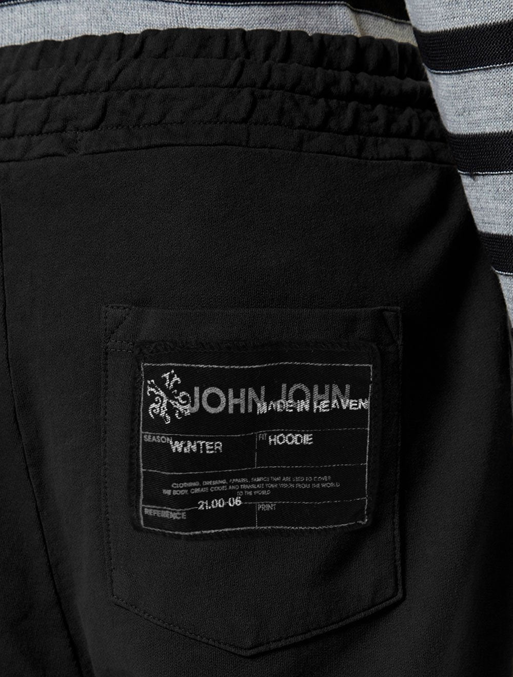 Calça John John Masculina Moletom Patch Preta