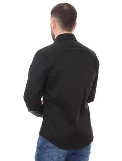 Camisa Sergio K Masculina Slim Fit Elastano Preta