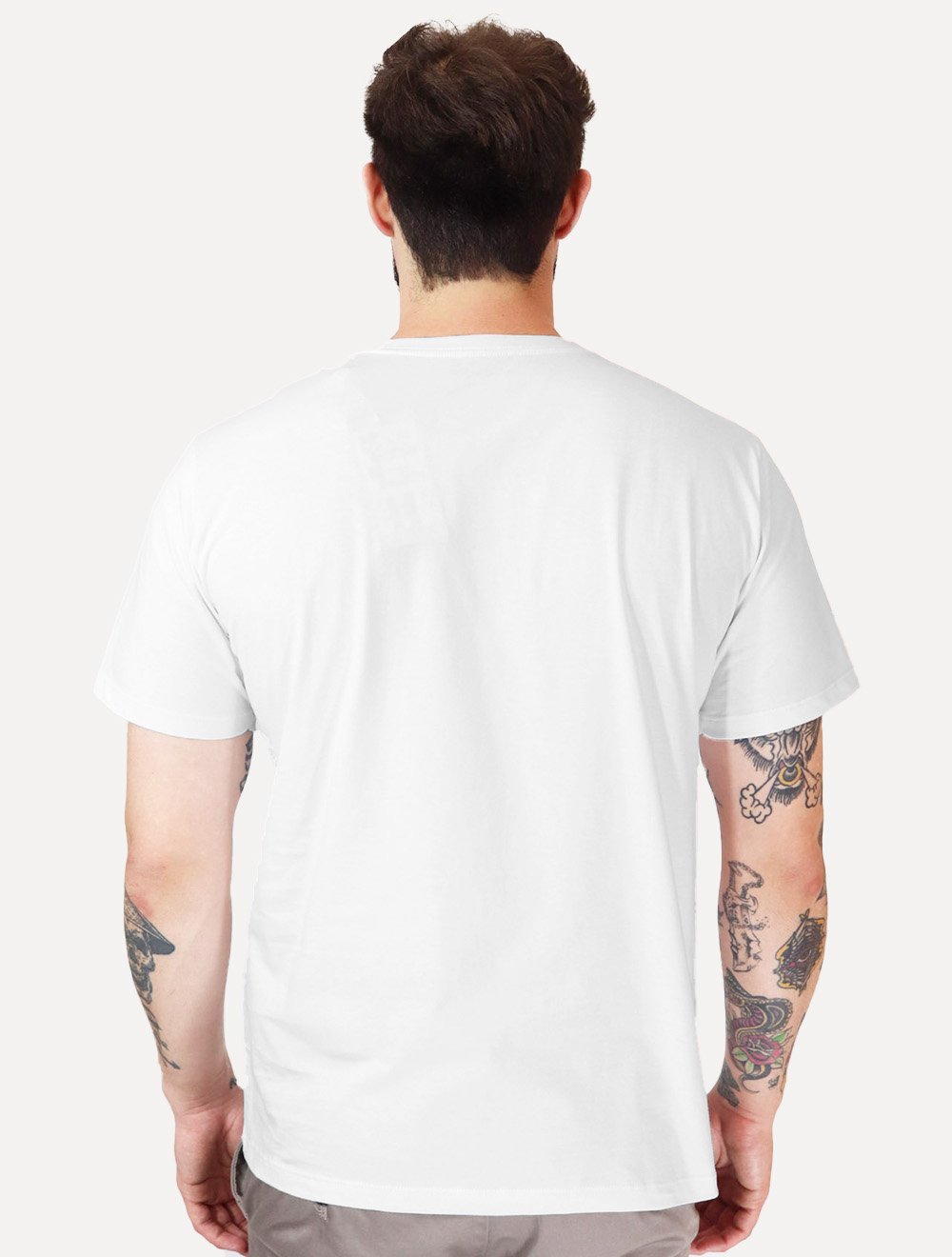 Camiseta Dudalina Masculina V-Neck Essential Gray Icon Branca