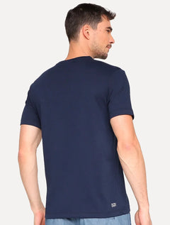 Camiseta Lacoste Masculina Sport Ultra-Dry V-Neck Azul Marinho