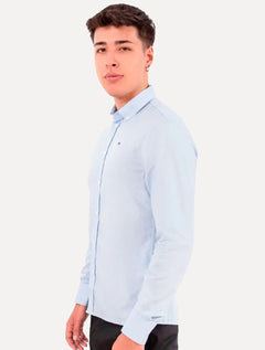 Camisa Tommy Jeans Masculina Slim Original Azul Claro
