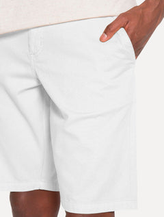 Bermuda Aramis Masculina Sarja Chino Cós Chambray Branca