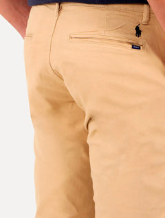 Calça Ralph Lauren Masculina de Sarja Chino Stretch Slim Fit Caqui