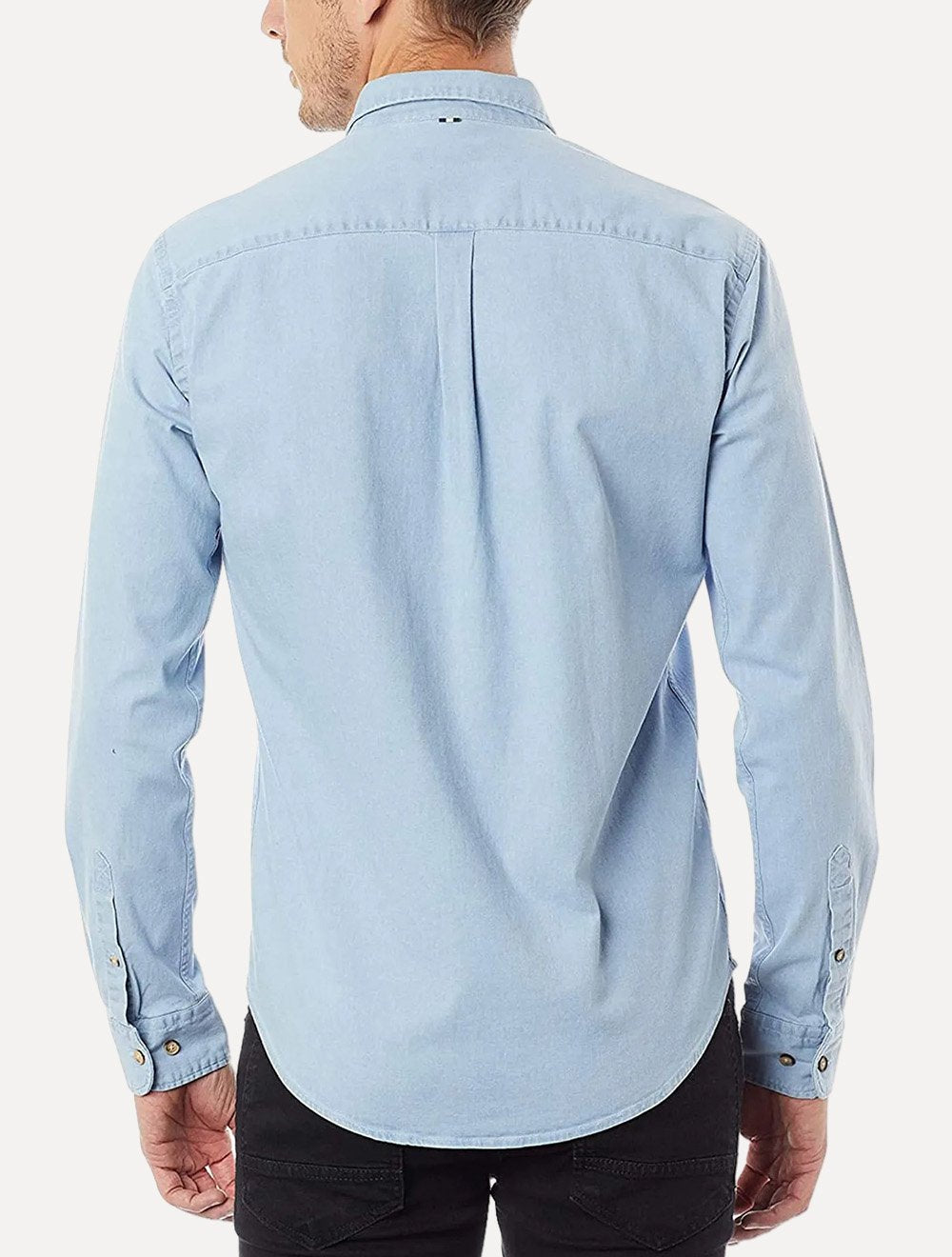 Camisa Reserva Masculina Casual Enxuto Jeans Azul Claro