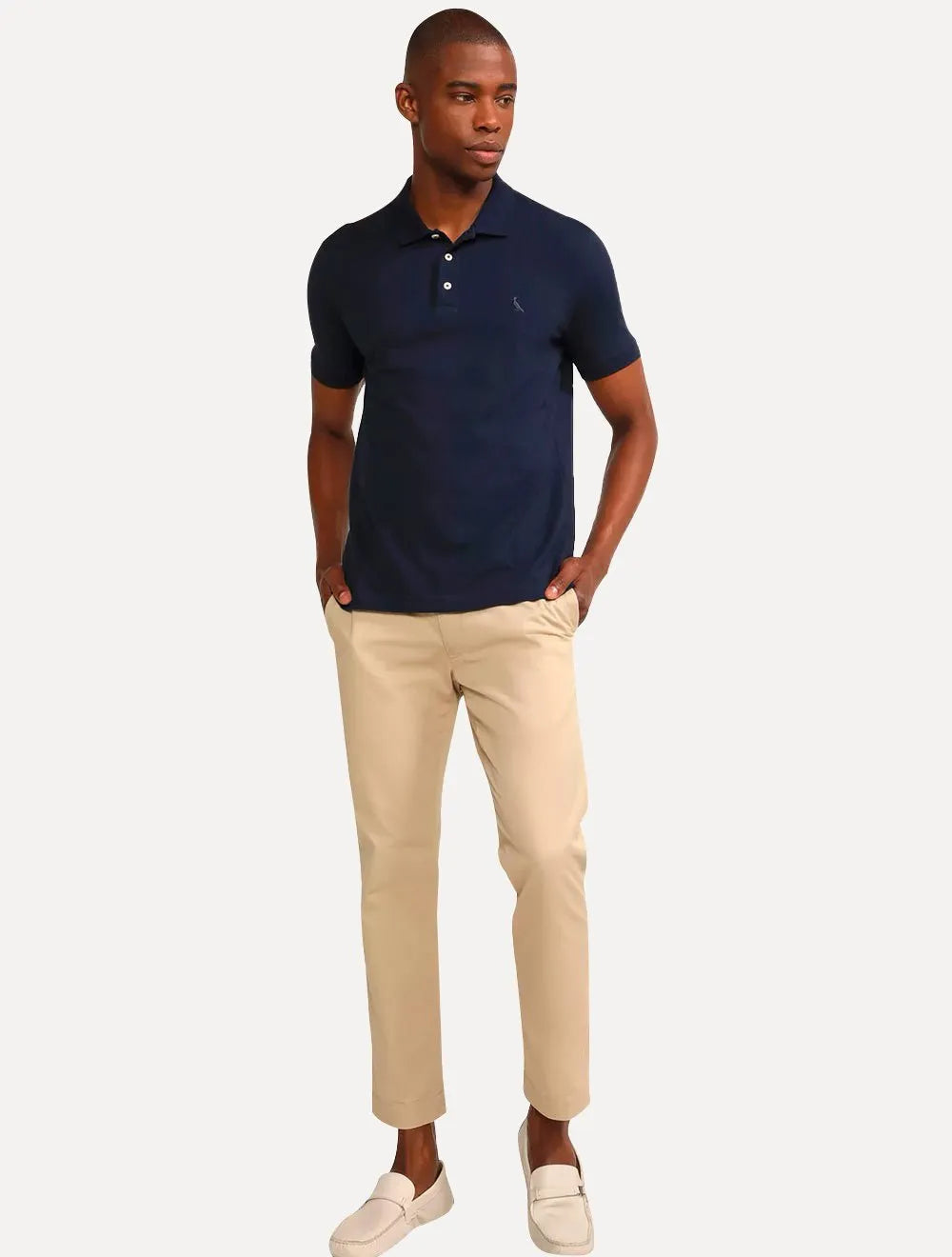 Polo Reserva Masculina Piquet Clássica Azul Marinho