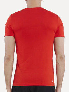 Camiseta Lacoste Masculina Jersey Sport 3D Logo Laranja Escuro