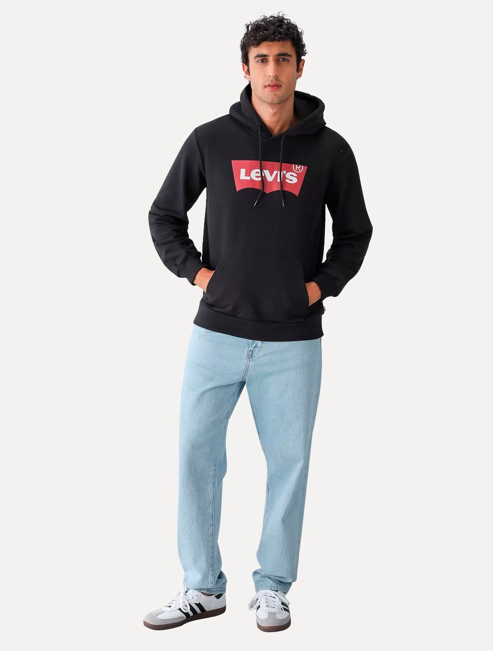 Moletom Levis Canguru Batwing Com Capuz Preto