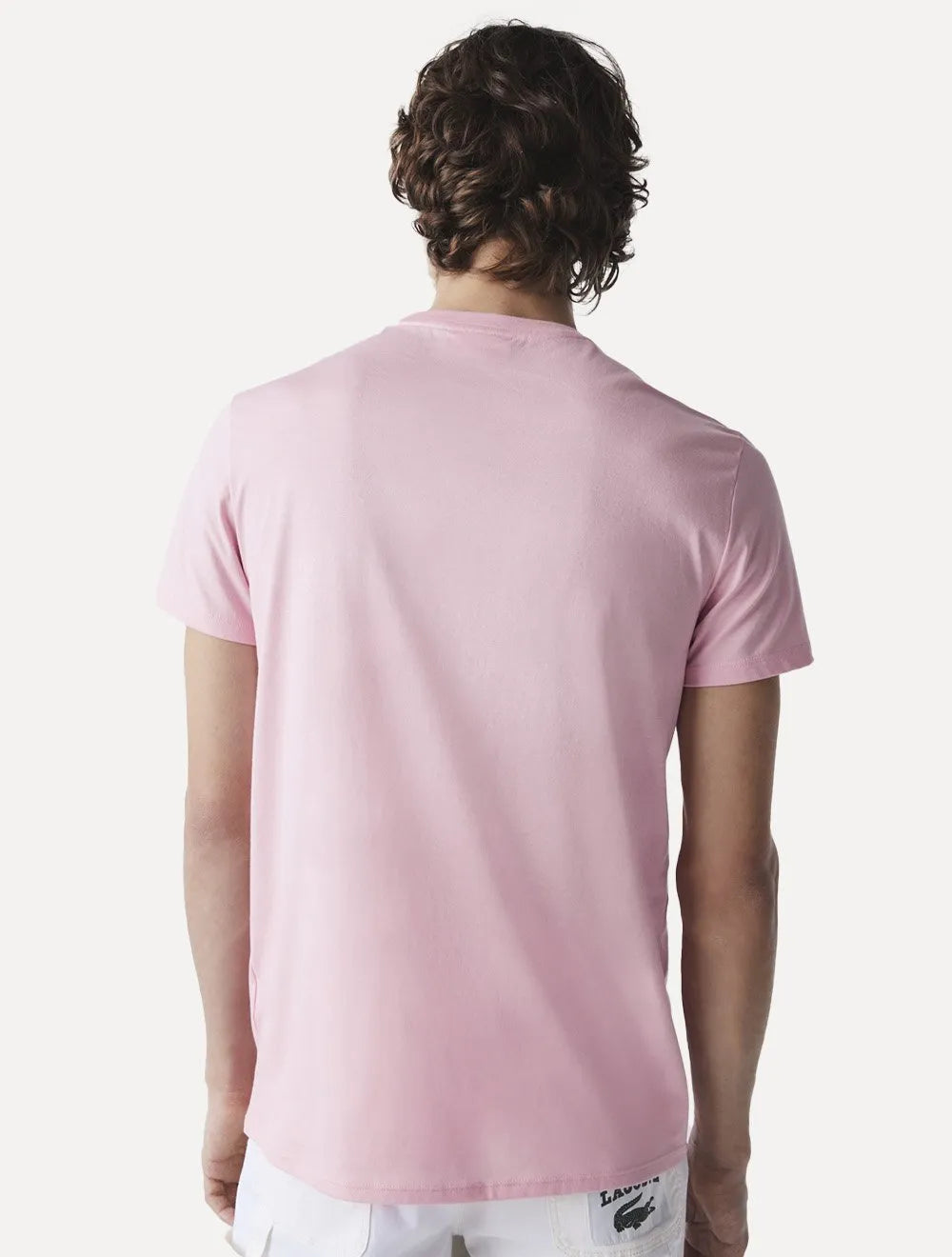 Camiseta Lacoste Masculina Jersey Pima Cotton Rosa Claro