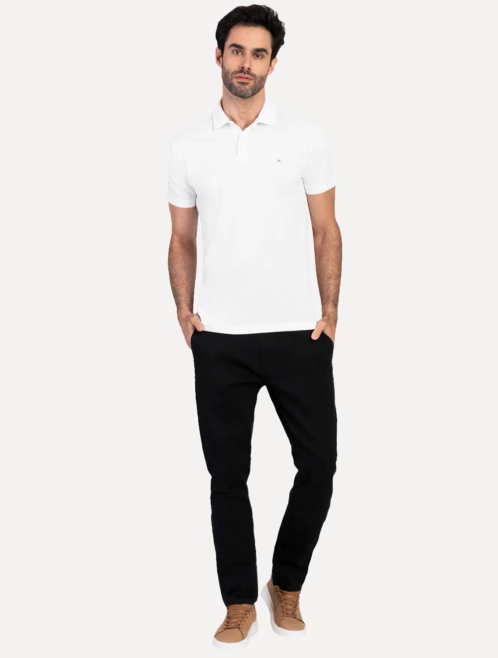 Polo Aramis Masculina Piquet Inner Detail Lt Button Branca