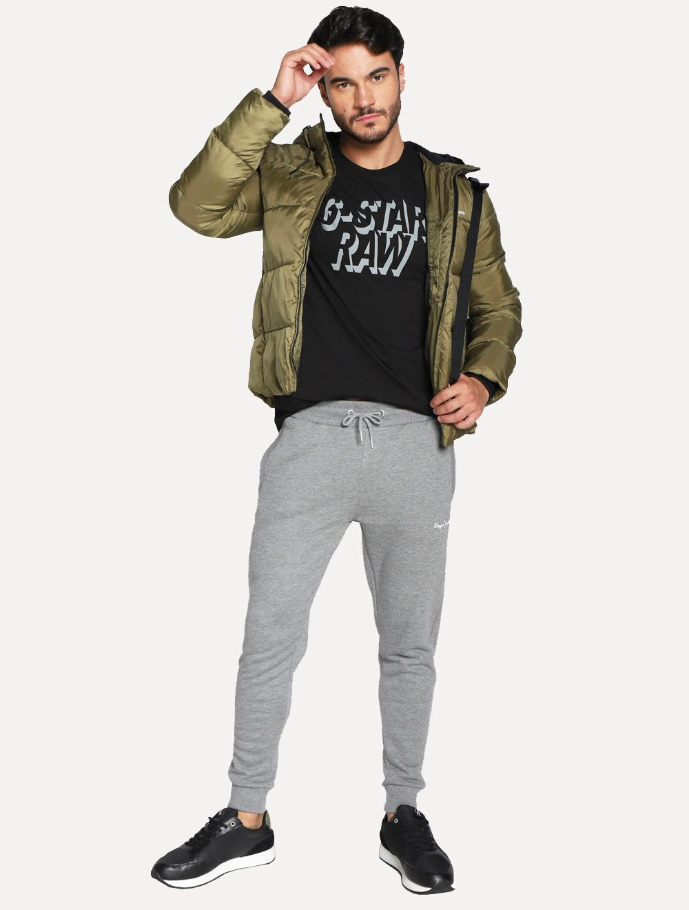 Jaqueta Calvin Klein Jeans Masculina Hoodie Matelassê Sust Logo Verde Oliva