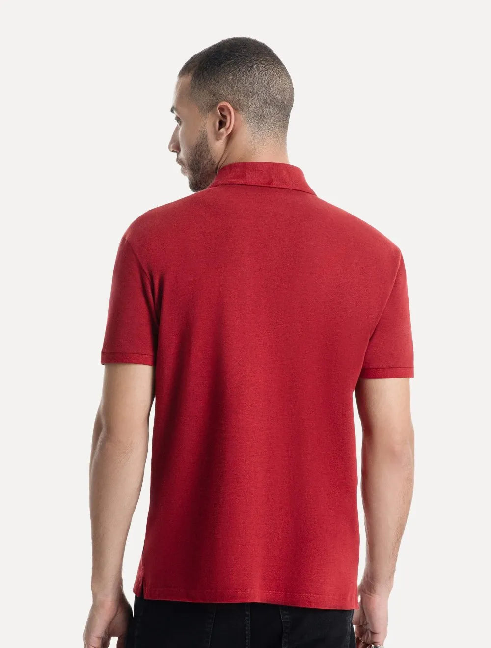 Polo Ellus Masculina Piquet Classic Easa Melange Vermelho Escuro