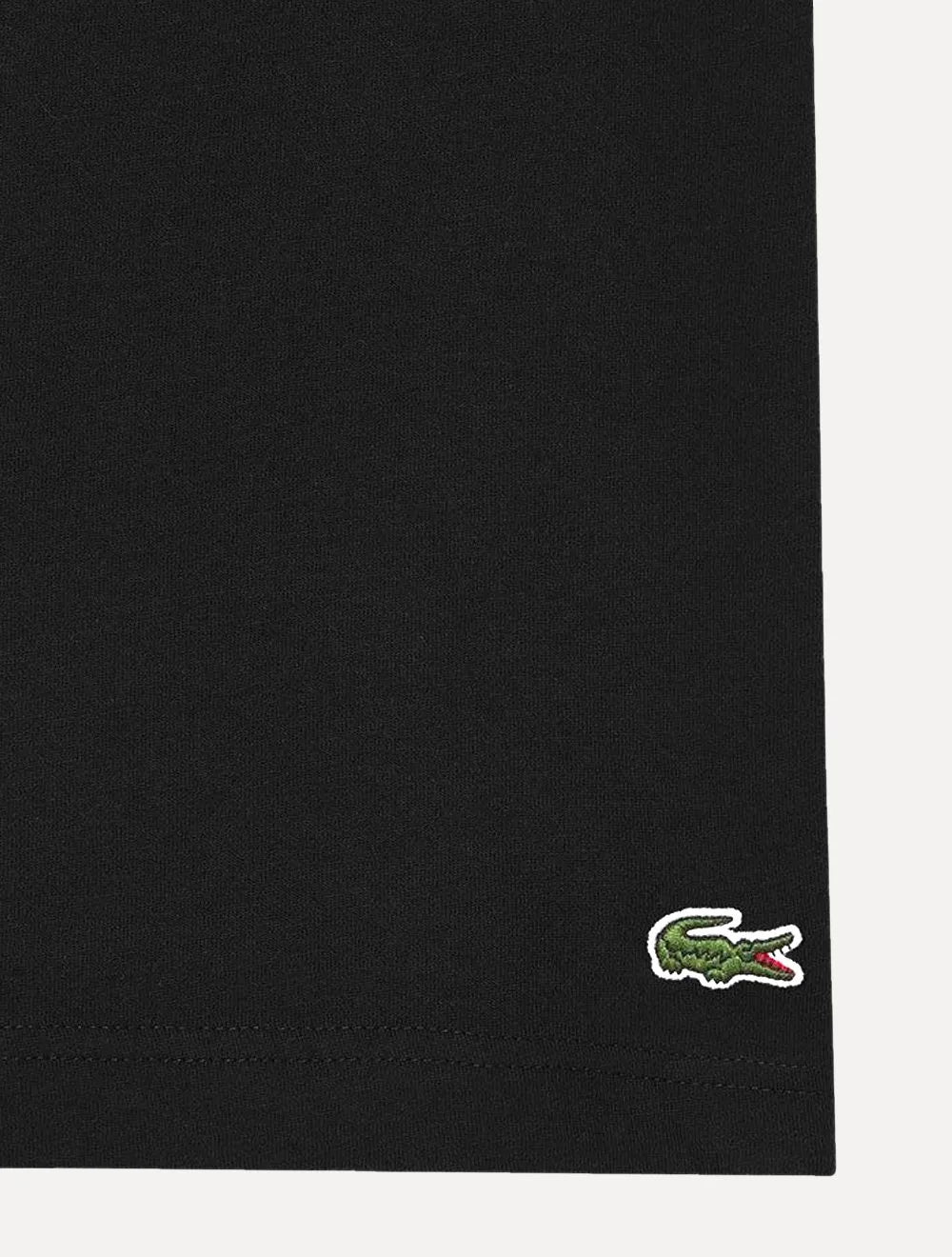 Camiseta Lacoste Masculina Jersey Croco Signature Logo Preta