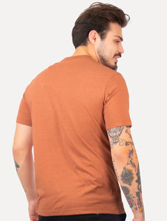 Camiseta Aramis Masculina Basic Lisa Mono Icon Terracota Mescla