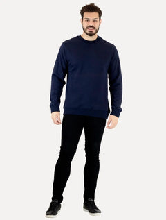 Moletom Ellus Masculino Crewneck Regular Basic Easa Azul Marinho