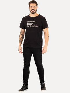 Camiseta Reserva Masculina Regular Pai De Princesa Preta