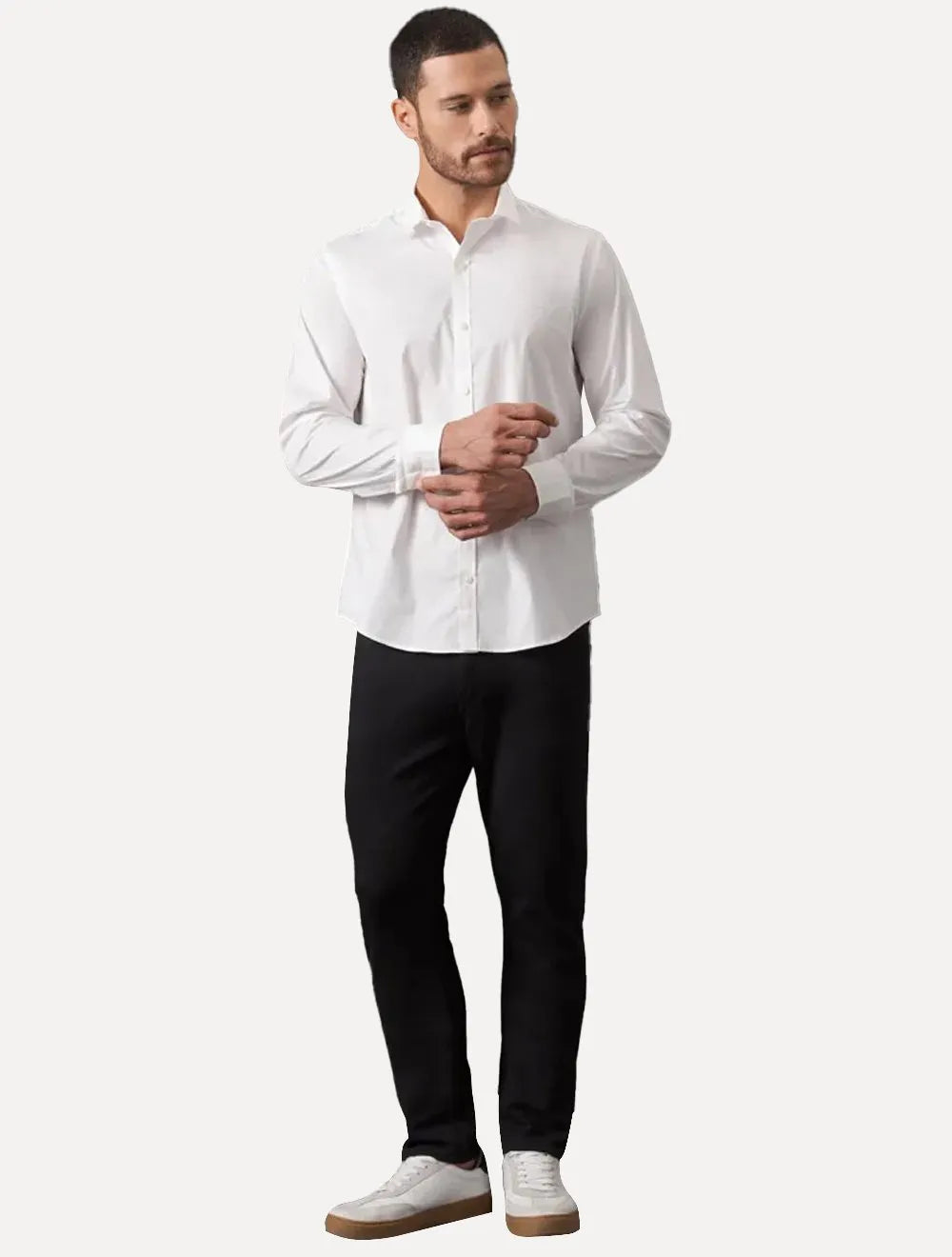 Camisa Calvin Klein Jeans Slim Fit New CKJ Logo Branca