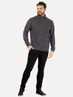 Blusa Calvin Klein Jeans Masculina Tricot Flamê Chumbo Mescla