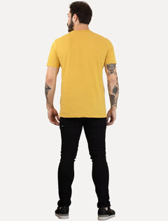 Camiseta Aramis Masculina Basic Lisa Mono Icon Mostarda