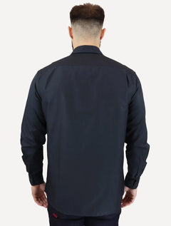 Camisa Dudalina Masculina Comfort Tricoline Lisa Azul Marinho