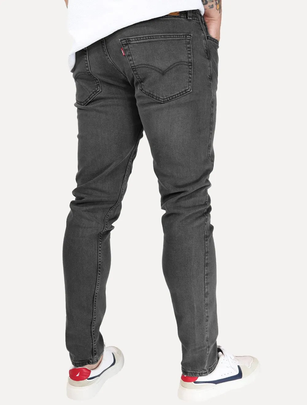 Calça Levis Jeans Masculina 512 Slim Taper Stretch Stanging Cinza Escuro