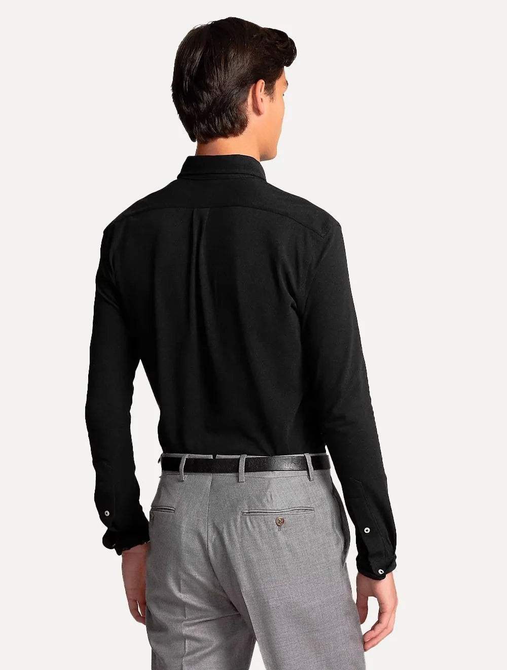 Camisa Ralph Lauren Masculina Slim Fit Stretch Oxford Red Logo Preta