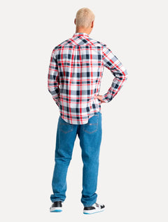 Camisa Tommy Jeans Masculina Xadrez Essential Azul Marinho/Vermelho